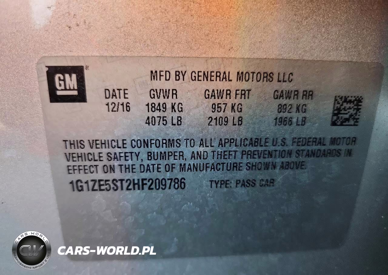 2017 Chevrolet Malibu Lt VIN:1G1ZE5ST2HF209786 - 12