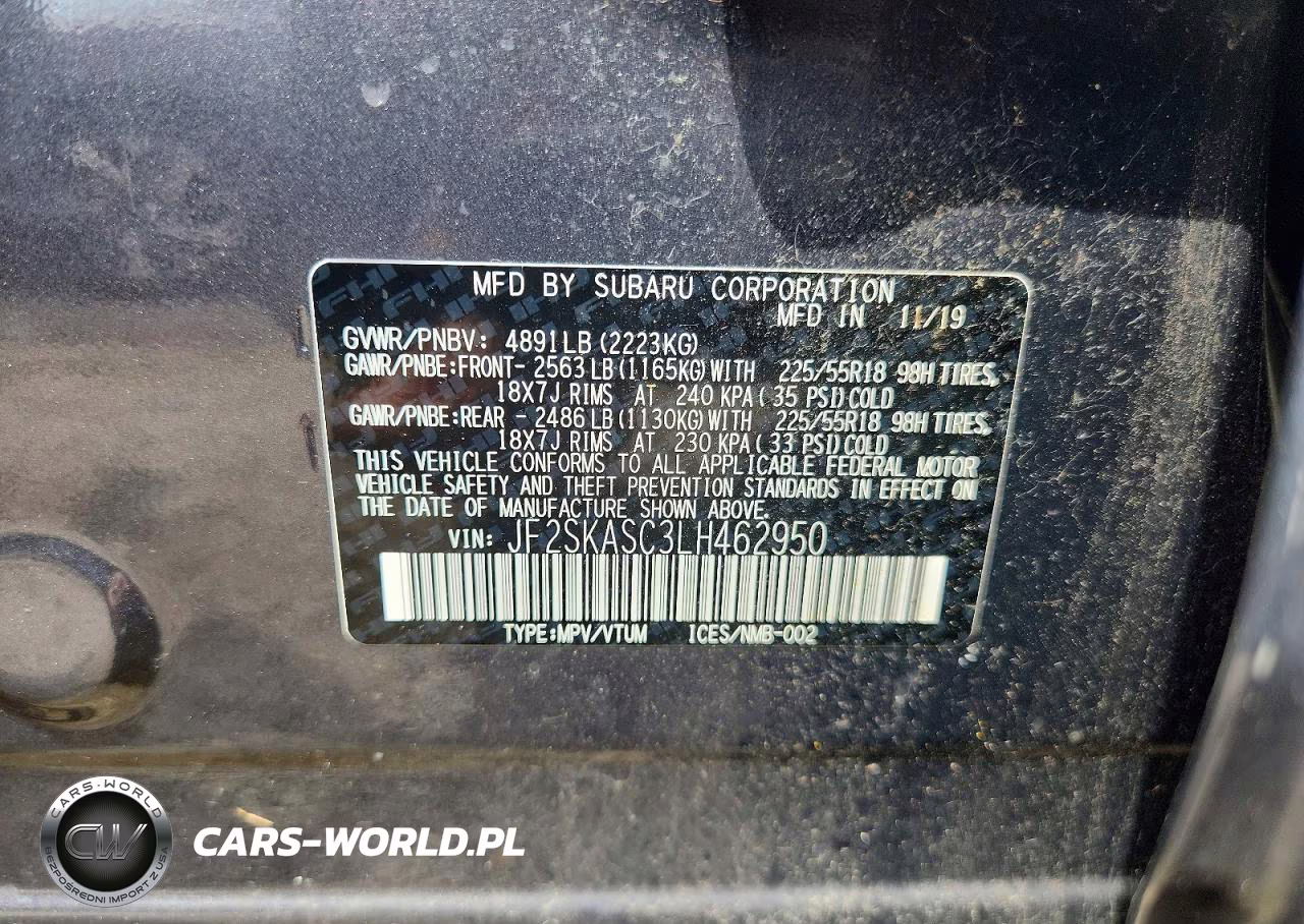 2020 Subaru Forester Limited VIN:JF2SKASC3LH462950 - 13