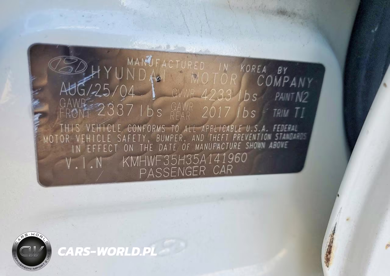 2005 Hyundai Sonata Gls VIN:KMHWF35H35A141960 - 12