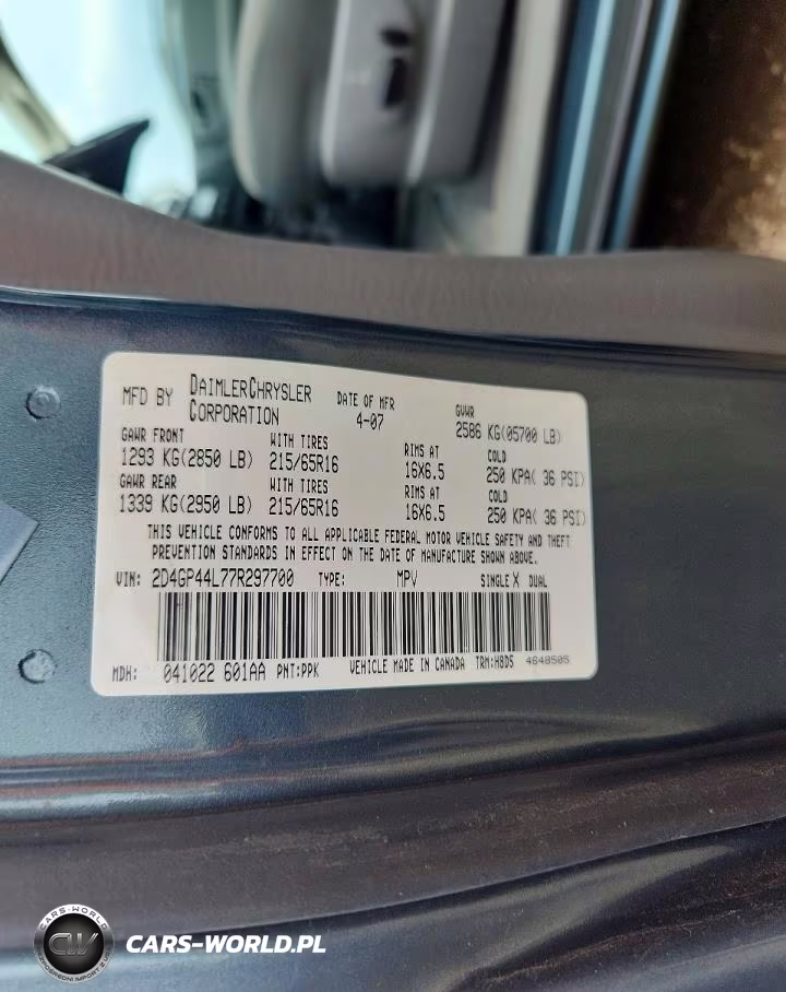 2007 Dodge Grand Caravan Sxt VIN:2D4GP44L77R297700 - 13