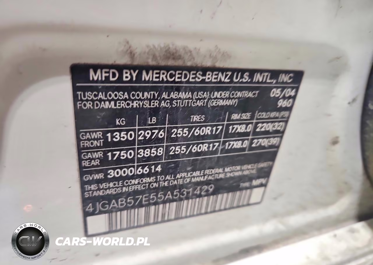 2005 Mercedes-Benz Ml 350 VIN:4JGAB57E55A531429 - 13