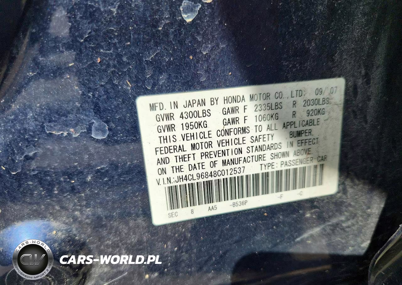 2008 Acura Tsx VIN:JH4CL96848C012537 - 12