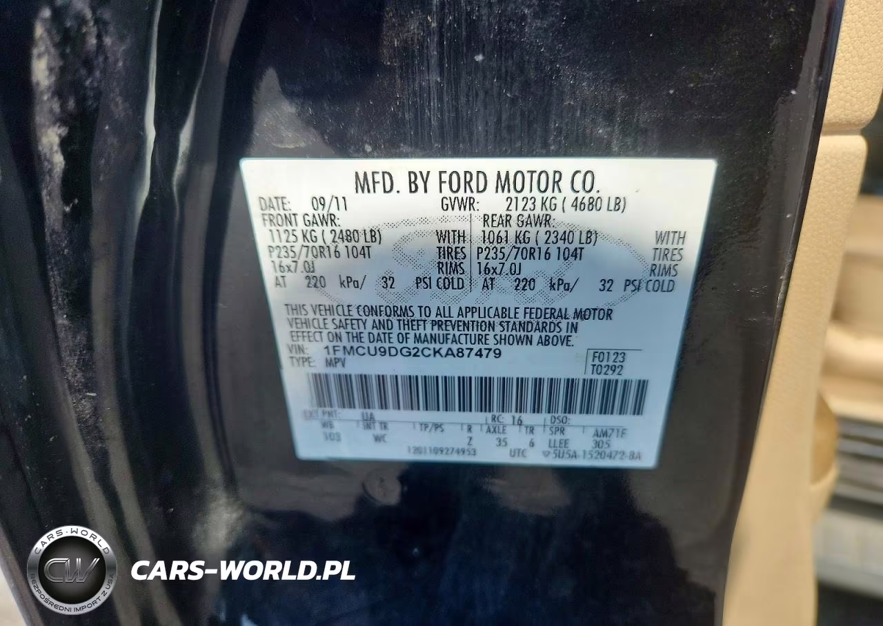 2012 Ford Escape Xlt VIN:1FMCU9DG2CKA87479 - 13