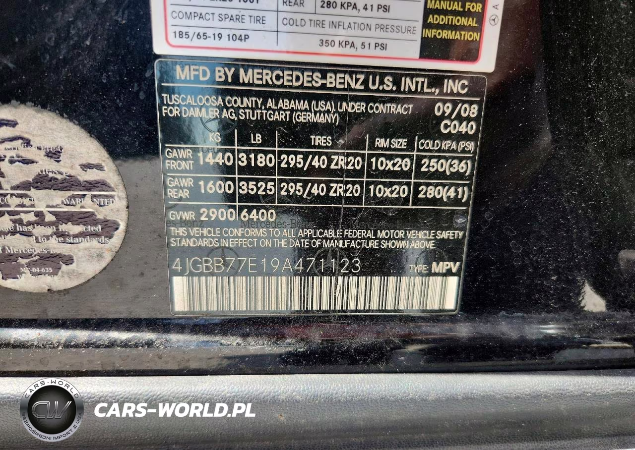 2009 Mercedes-Benz Ml 63 Amg VIN:4JGBB77E19A471123 - 12