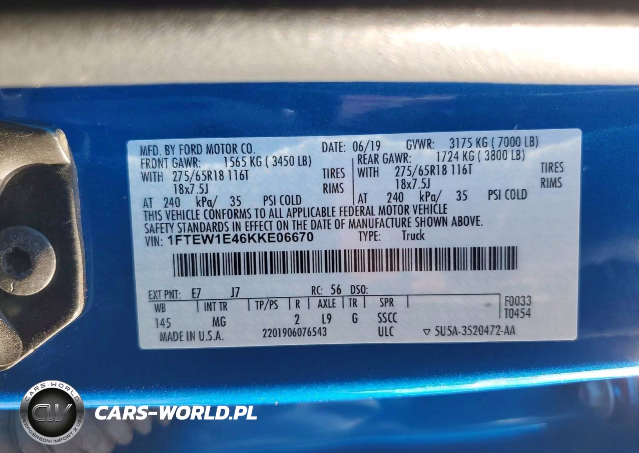 2019 Ford F150 Supercrew VIN:1FTEW1E46KKE06670 - 12