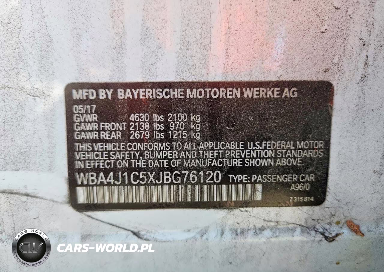 2018 BMW 430I Gran Coupe VIN:WBA4J1C5XJBG76120 - 12