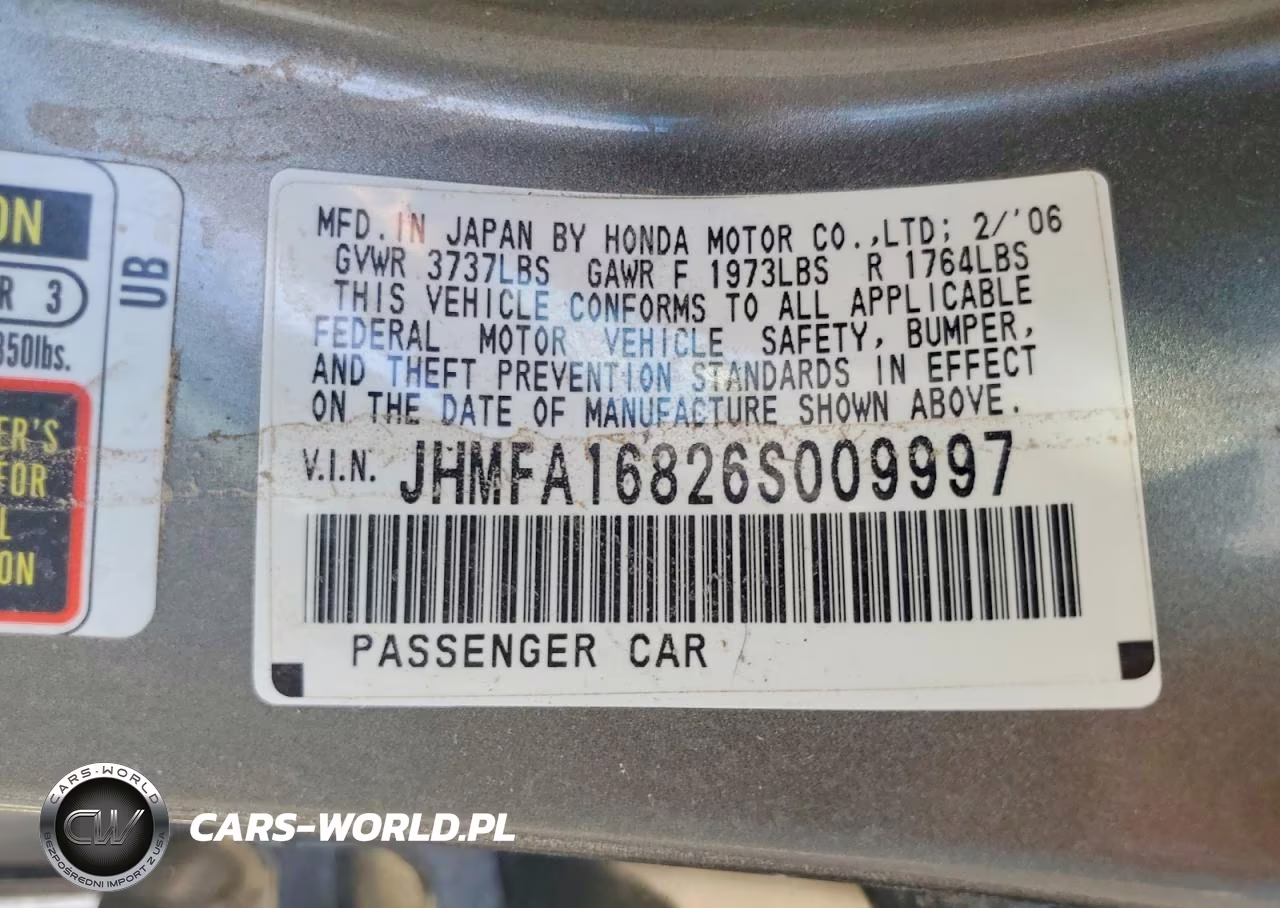 2006 Honda Civic Ex VIN:JHMFA16826S009997 - 12