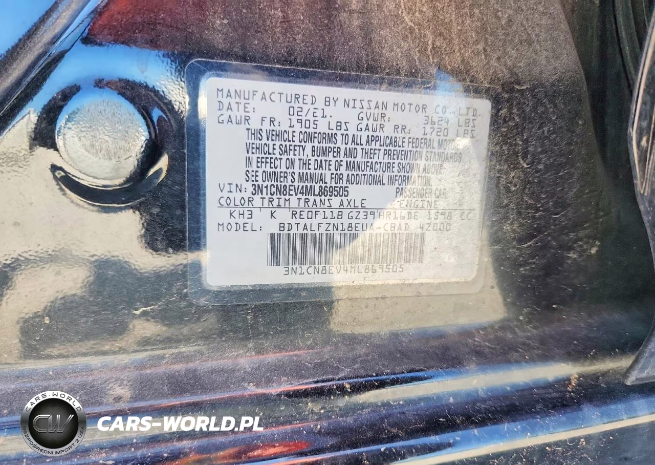 2021 Nissan Versa Sv VIN:3N1CN8EV4ML869505 - 12