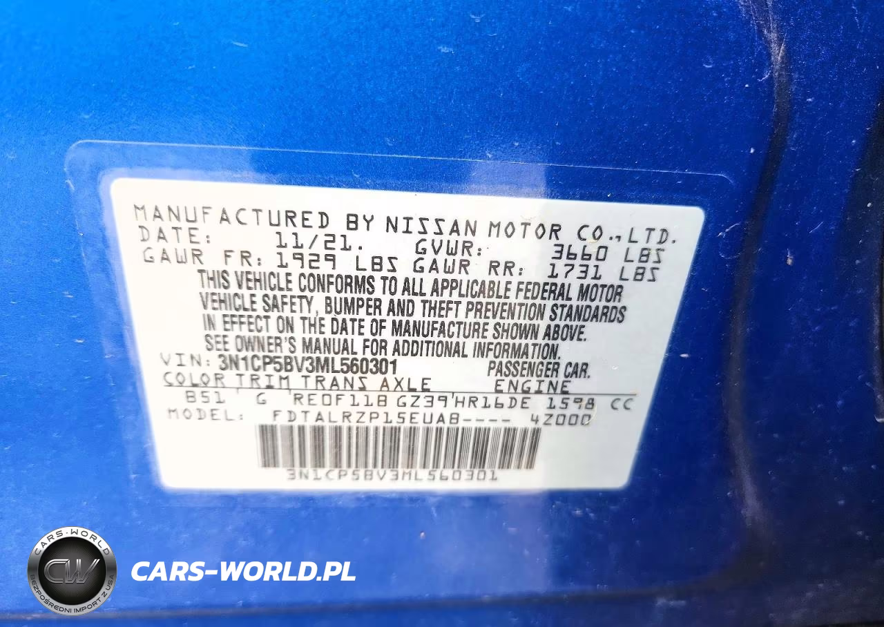 2021 Nissan Kicks S VIN:3N1CP5BV3ML560301 - 13