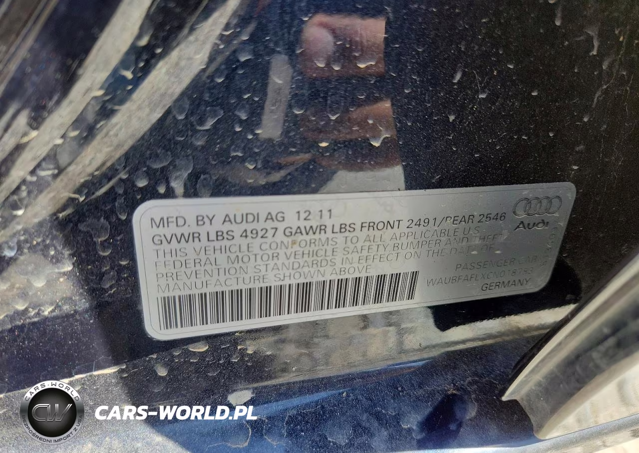 2012 Audi A4 Premium VIN:WAUBFAFLXCN018783 - 12