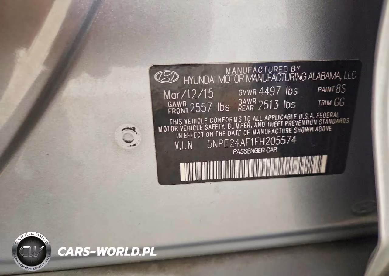 2015 Hyundai Sonata Se VIN:5NPE24AF1FH205574 - 12