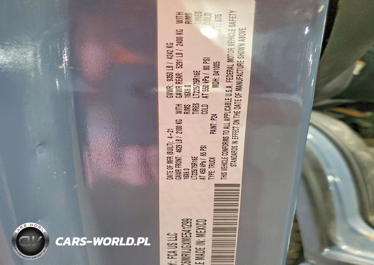 2021 Ram Promaster 3500 Delivery Van VIN:3C6MRVJGXME541299 - 13
