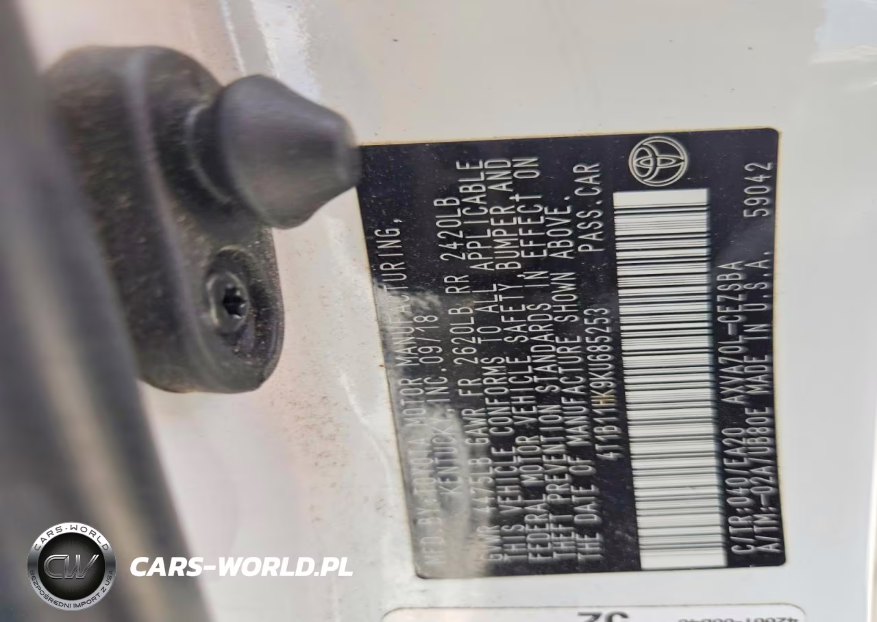 2019 Toyota Camry Se VIN:4T1B11HK9KU685253 - 12