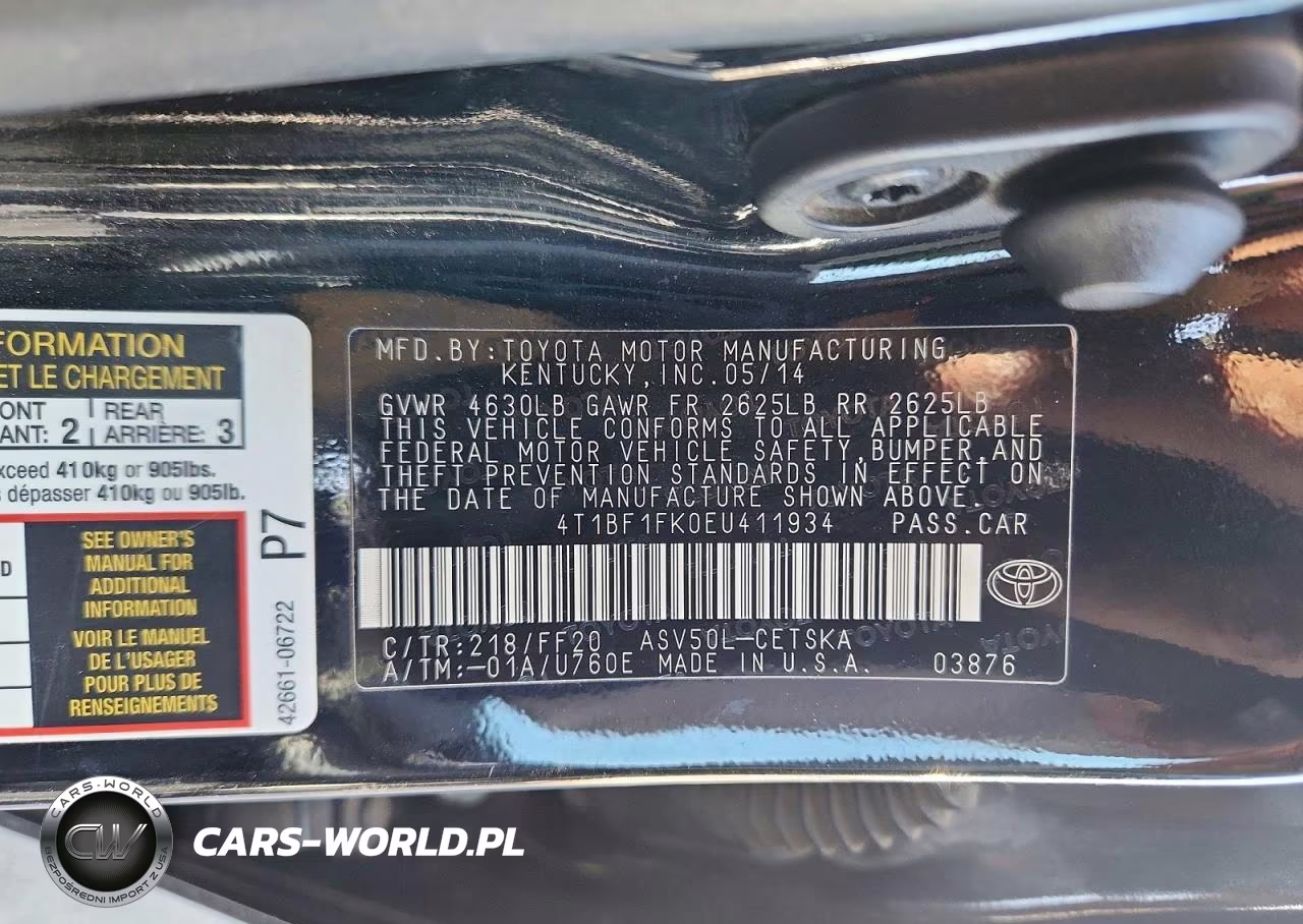 2014 Toyota Camry Se VIN:4T1BF1FK0EU411934 - 12