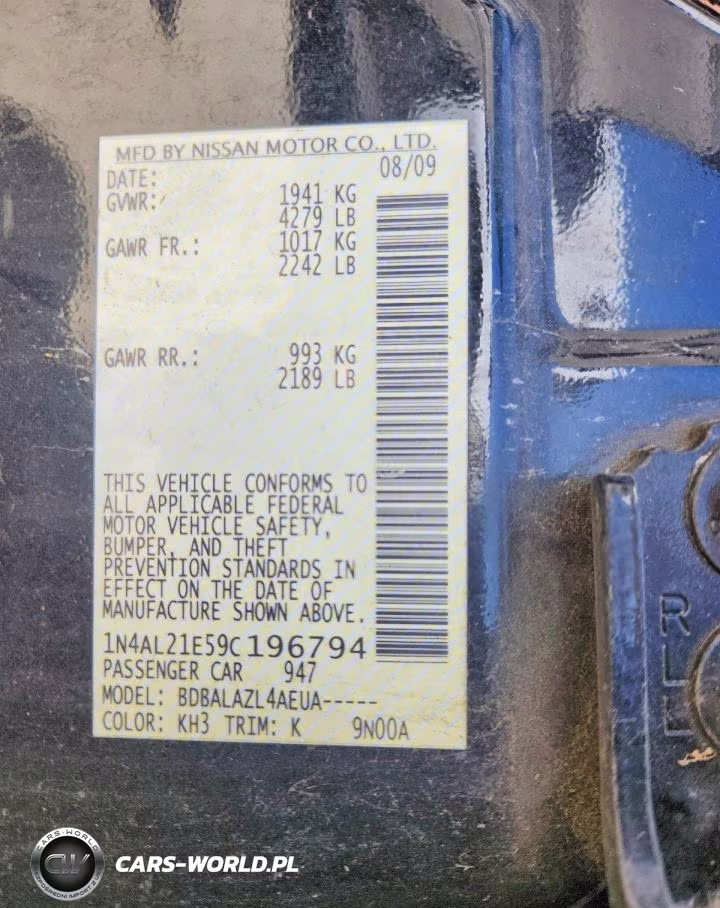 2009 Nissan Altima 2.5 VIN:1N4AL21E59C196794 - 12