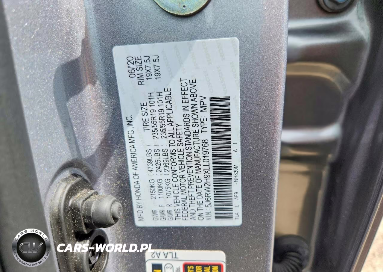 2020 Honda Cr-V Touring VIN:5J6RW2H9XLL019768 - 12
