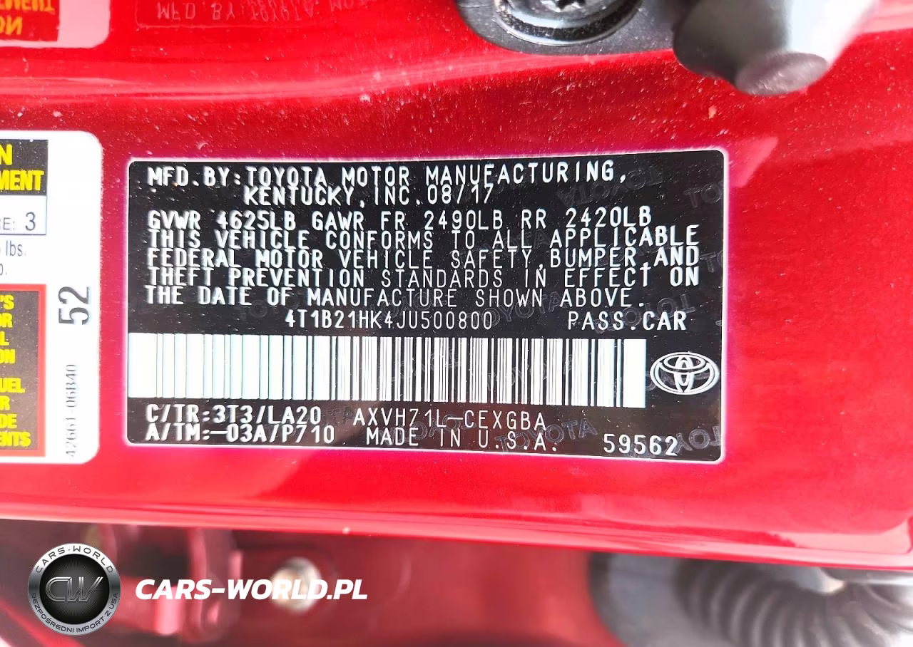2018 Toyota Camry Hybrid Xle VIN:4T1B21HK4JU500800 - 13