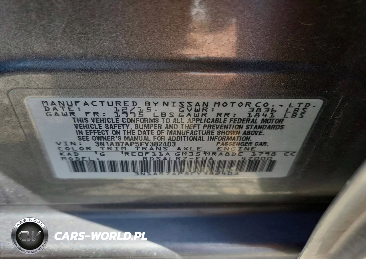 2015 Nissan Sentra Sr VIN:3N1AB7AP5FY382403 - 13