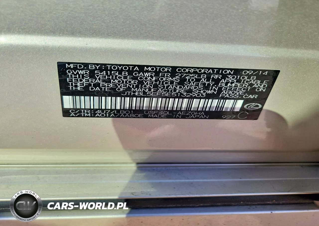2014 Lexus Ls 460 VIN:JTHBL5EF5E5132903 - 12