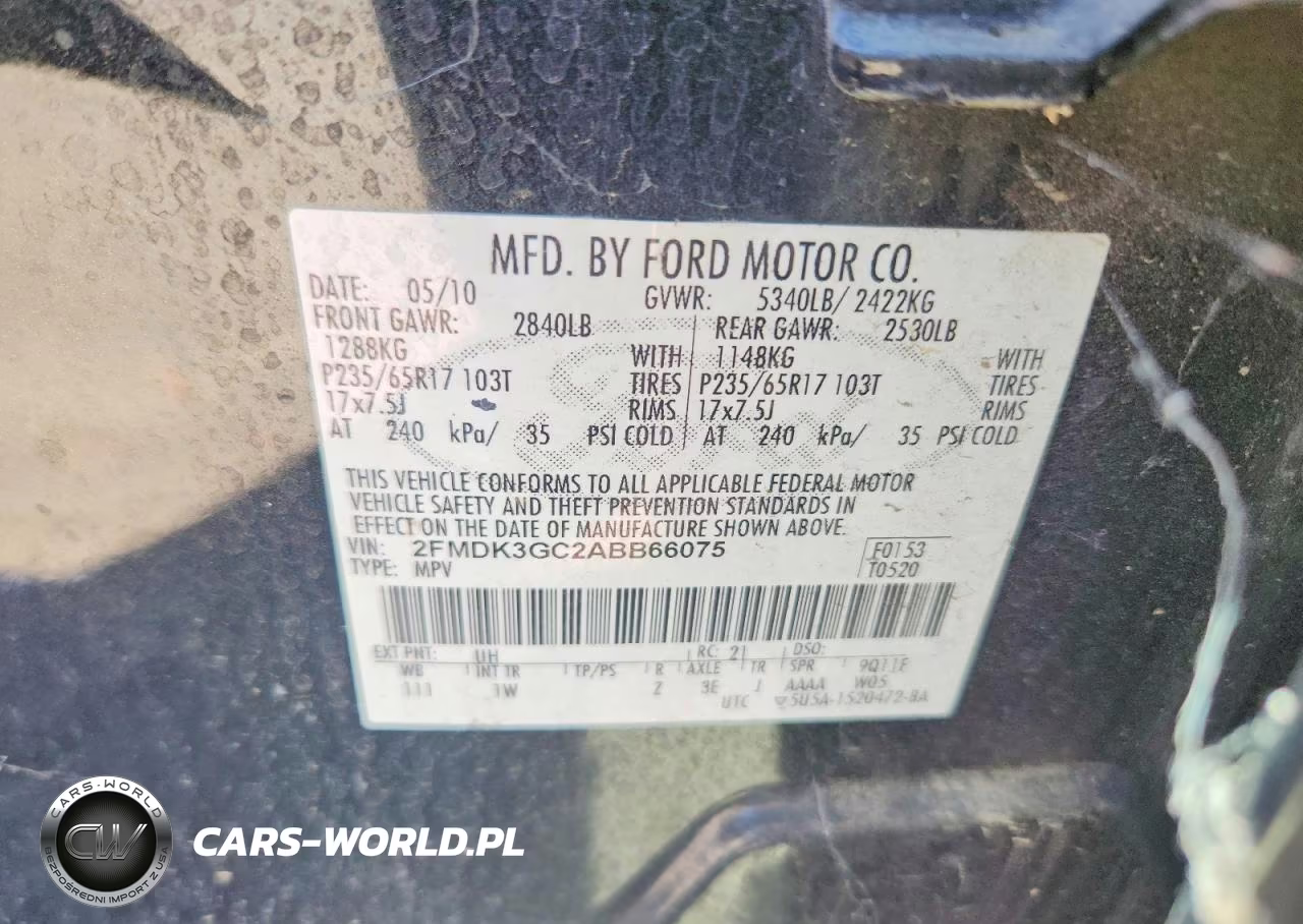 2010 Ford Edge Se VIN:2FMDK3GC2ABB66075 - 12