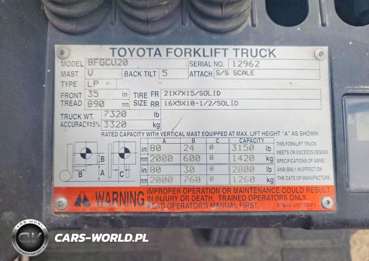 2007 Toyota 8Fgcu20 Forklift VIN:8FGCU2012962 - 10