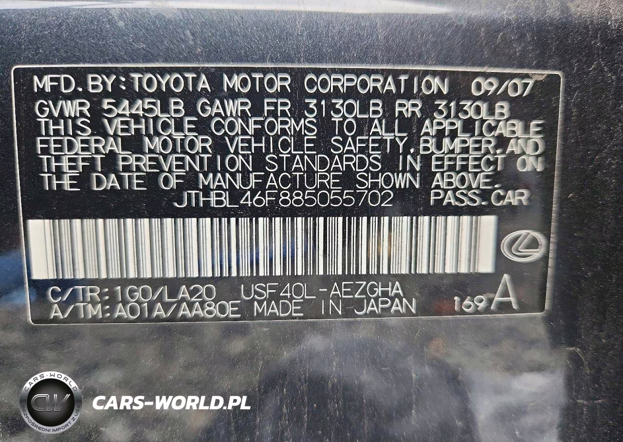2008 Lexus Ls 460 VIN:JTHBL46F885055702 - 12