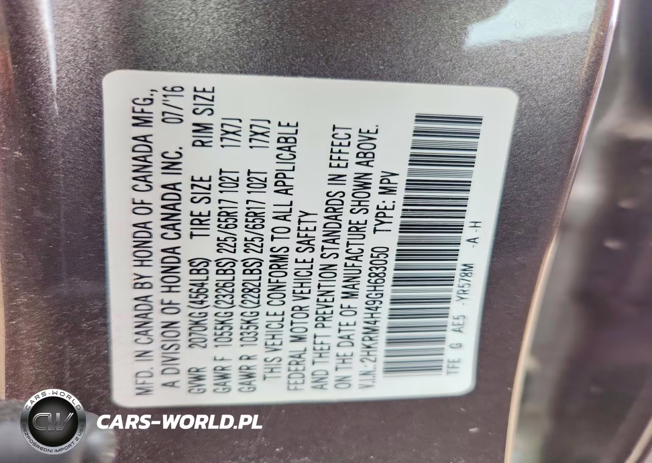 2016 Honda Cr-V Se VIN:2HKRM4H49GH683050 - 13