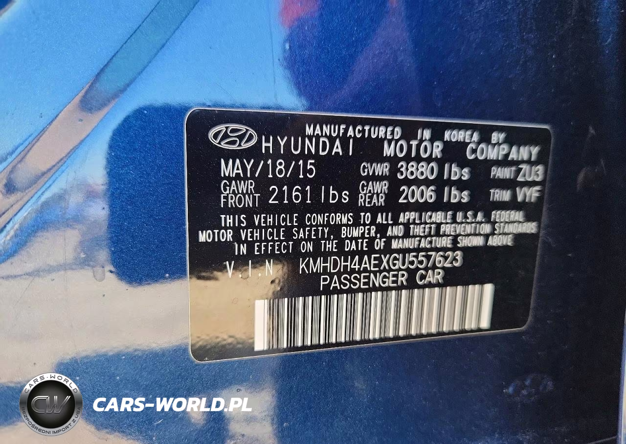 2016 Hyundai Elantra Value Edition VIN:KMHDH4AEXGU557623 - 12