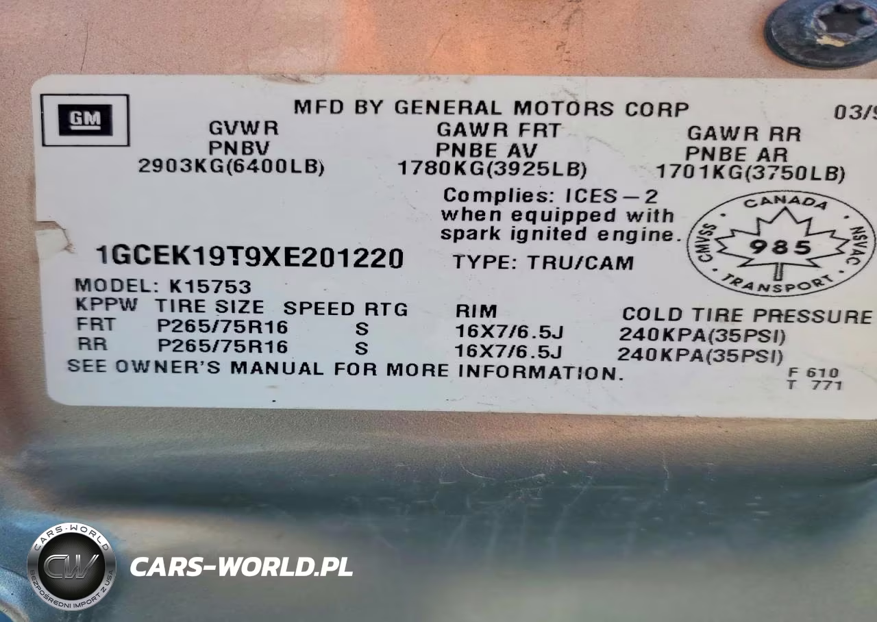 1999 Chevrolet Silverado K1500 VIN:1GCEK19T9XE201220 - 12