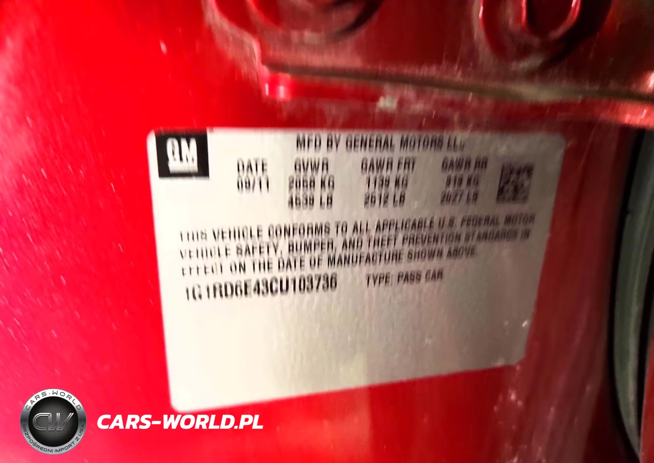 2012 Chevrolet Volt VIN:1G1RD6E43CU103736 - 12