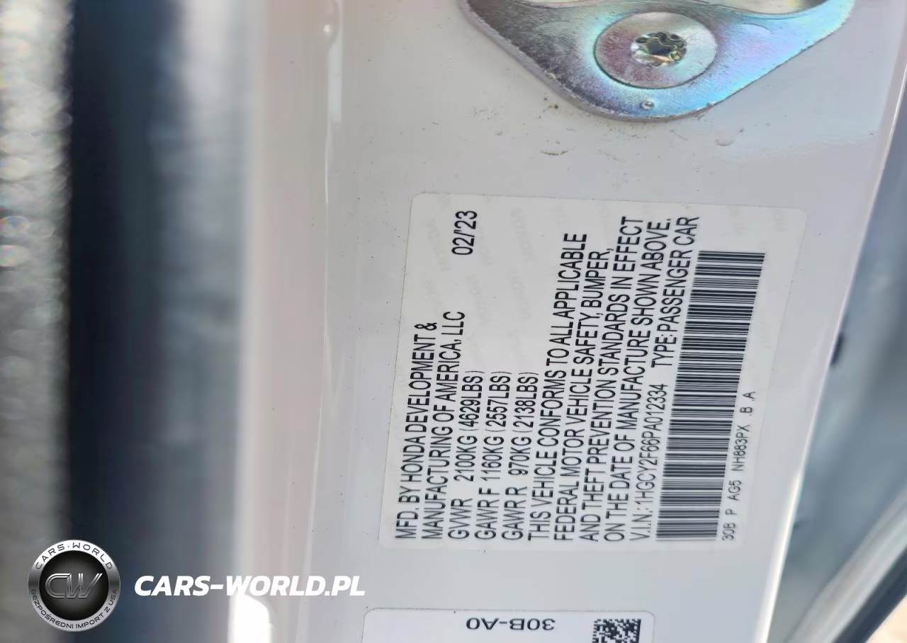 2023 Honda Accord Hybrid Exl VIN:1HGCY2F66PA012334 - 12
