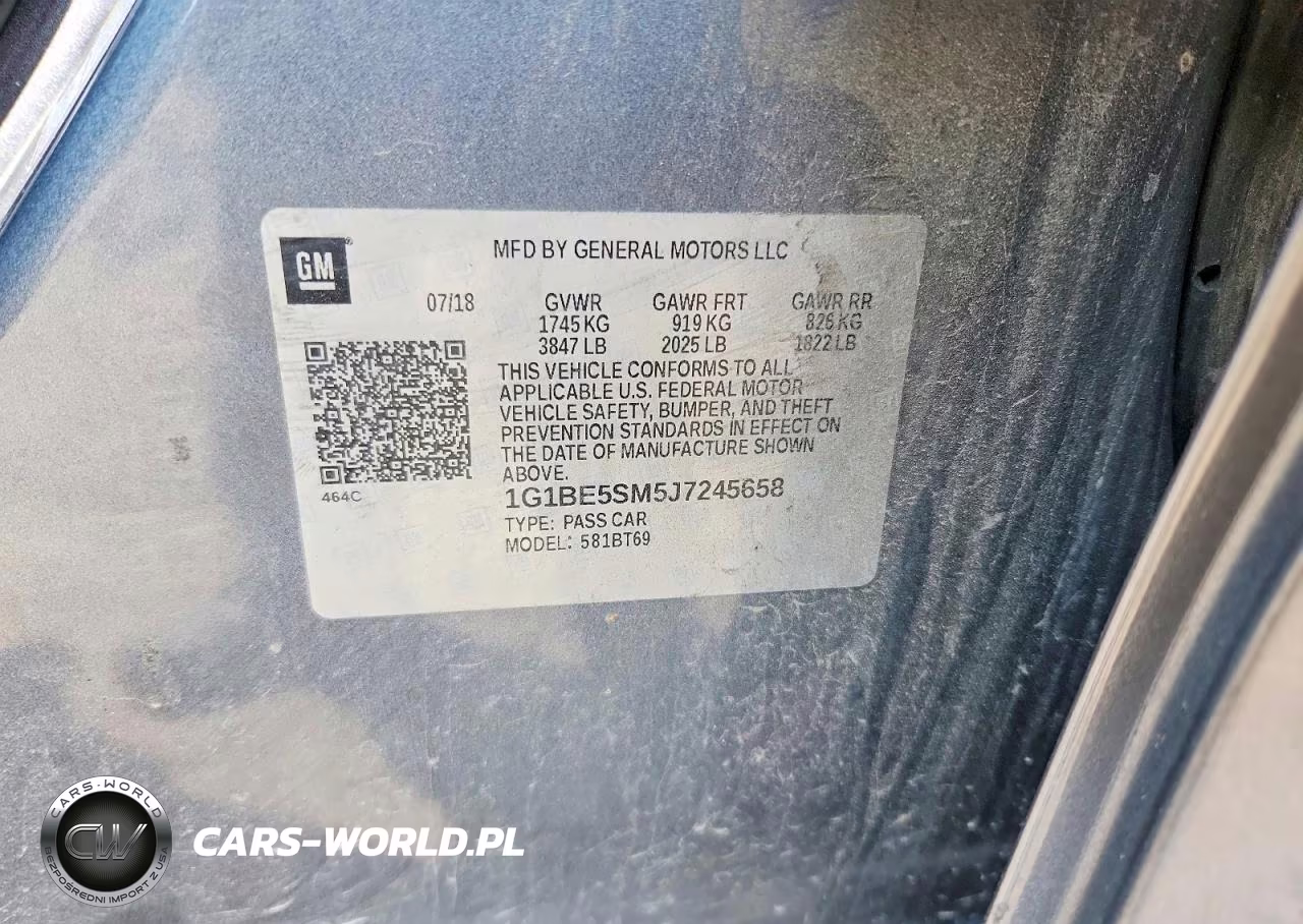 2018 Chevrolet Cruze Lt VIN:1G1BE5SM5J7245658 - 12