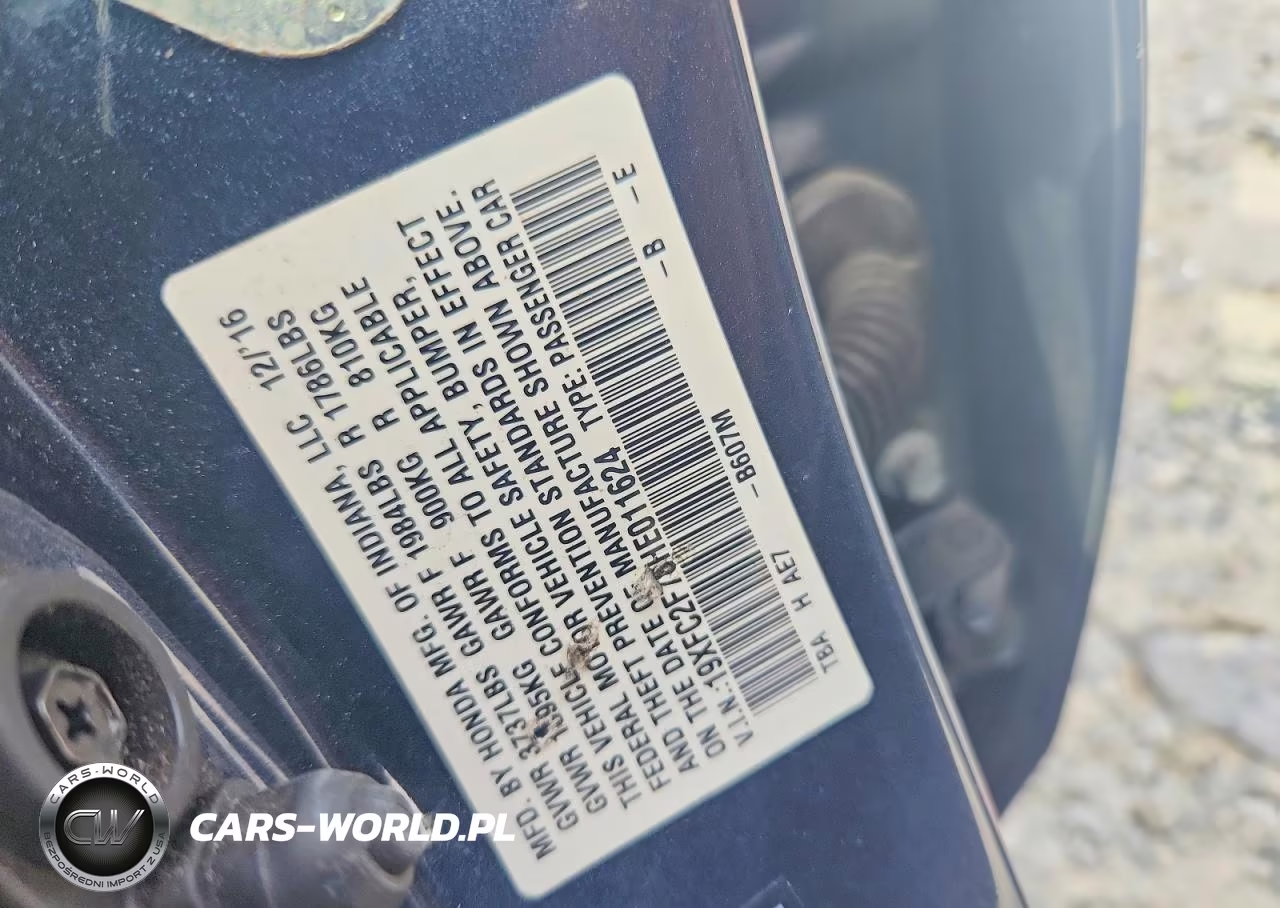2017 Honda Civic Ex VIN:19XFC2F78HE011624 - 12