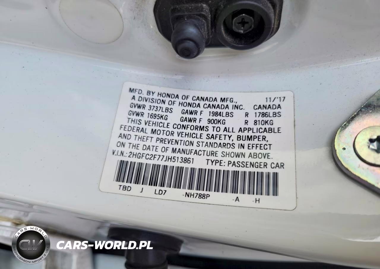 2018 Honda Civic Ex VIN:2HGFC2F77JH513861 - 12
