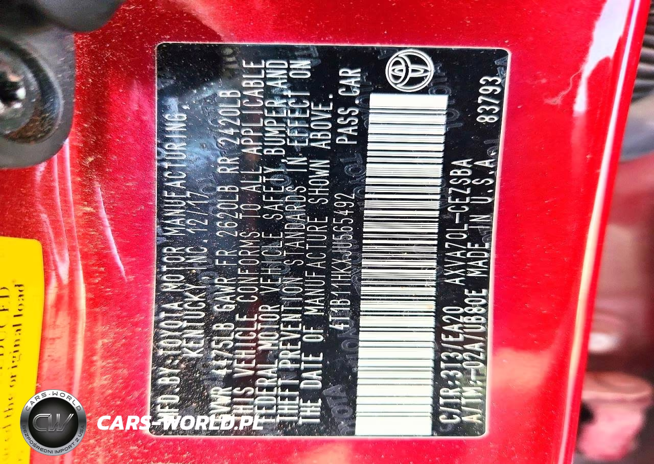 2018 Toyota Camry Se VIN:4T1B11HKXJU565492 - 12