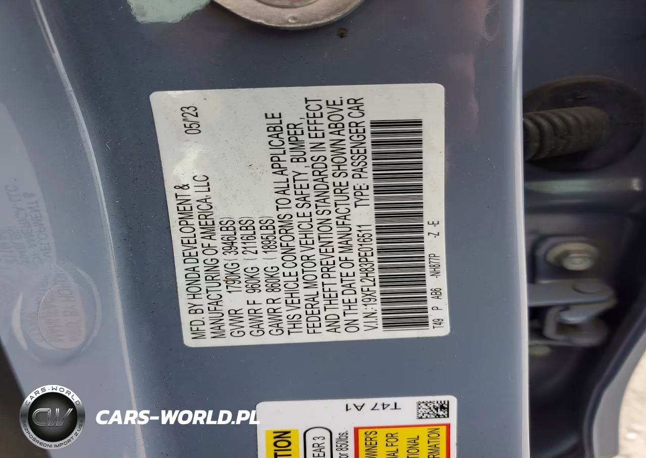 2023 Honda Civic Sport VIN:19XFL2H83PE016511 - 12
