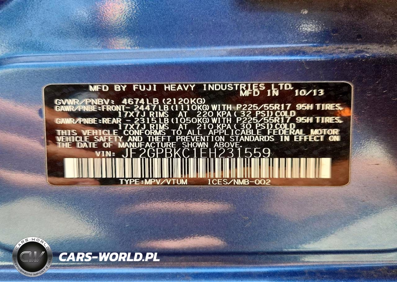2014 Subaru Xv Crosstrek 2.0I Hybrid Touring VIN:JF2GPBKC1EH231559 - 12