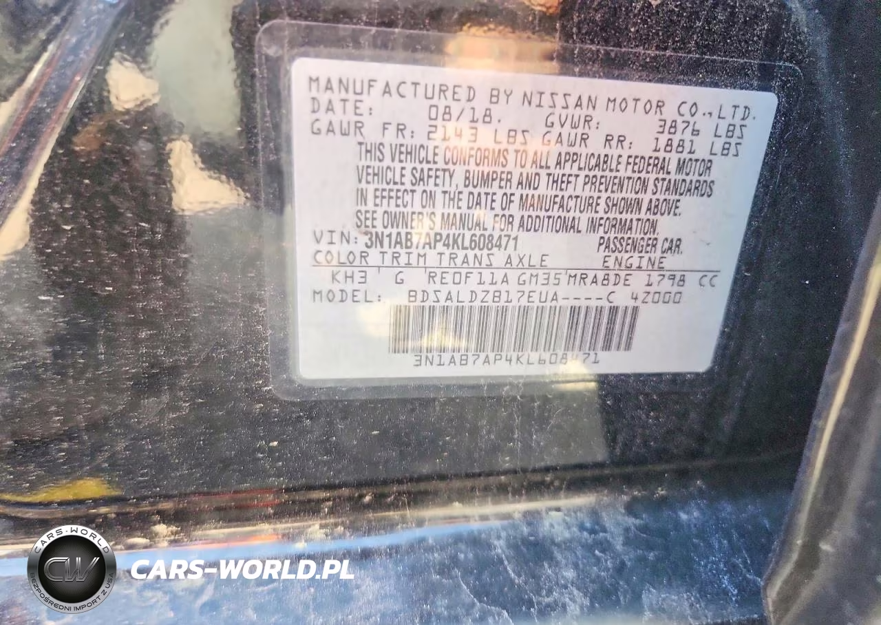 2019 Nissan Sentra Sv VIN:3N1AB7AP4KL608471 - 13