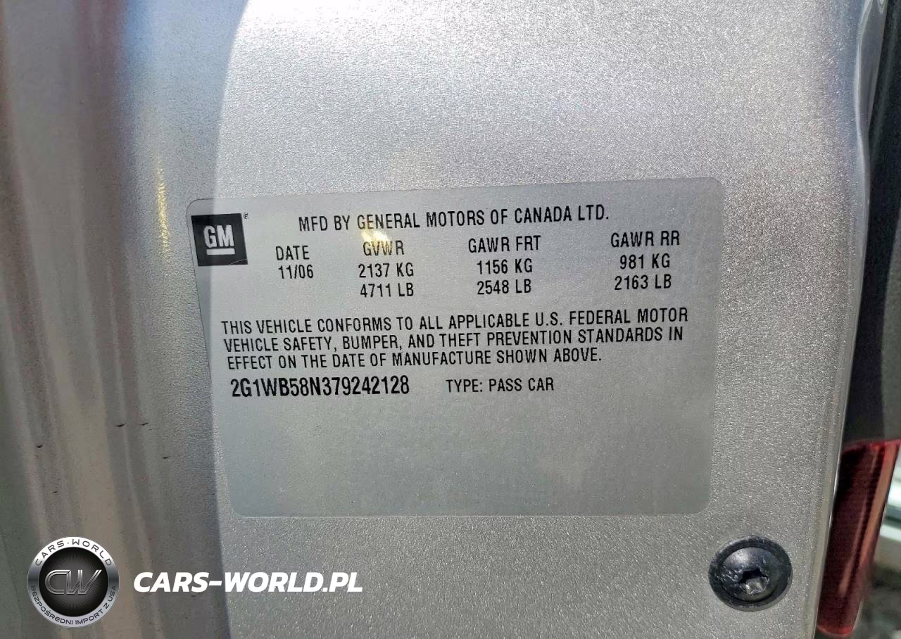 2007 Chevrolet Impala Ls VIN:2G1WB58N379242128 - 13