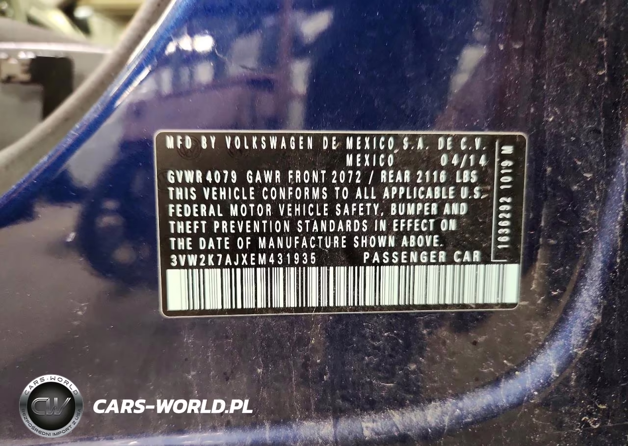 2014 Volkswagen Jetta Base VIN:3VW2K7AJXEM431935 - 12
