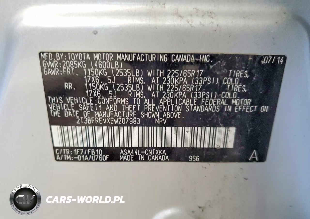 2014 Toyota Rav4 Le VIN:2T3BFREVXEW207983 - 13