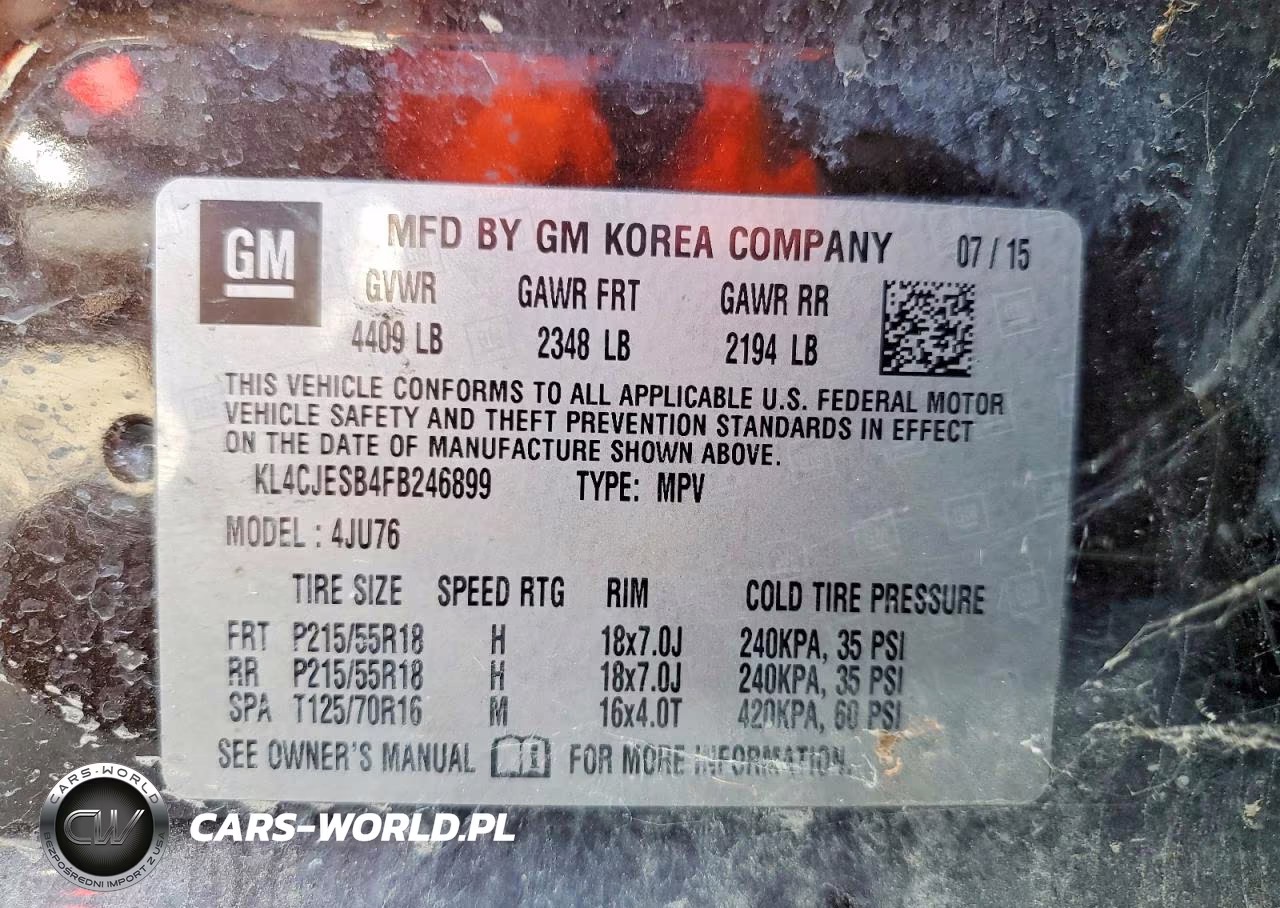 2015 Buick Encore VIN:KL4CJESB4FB246899 - 13
