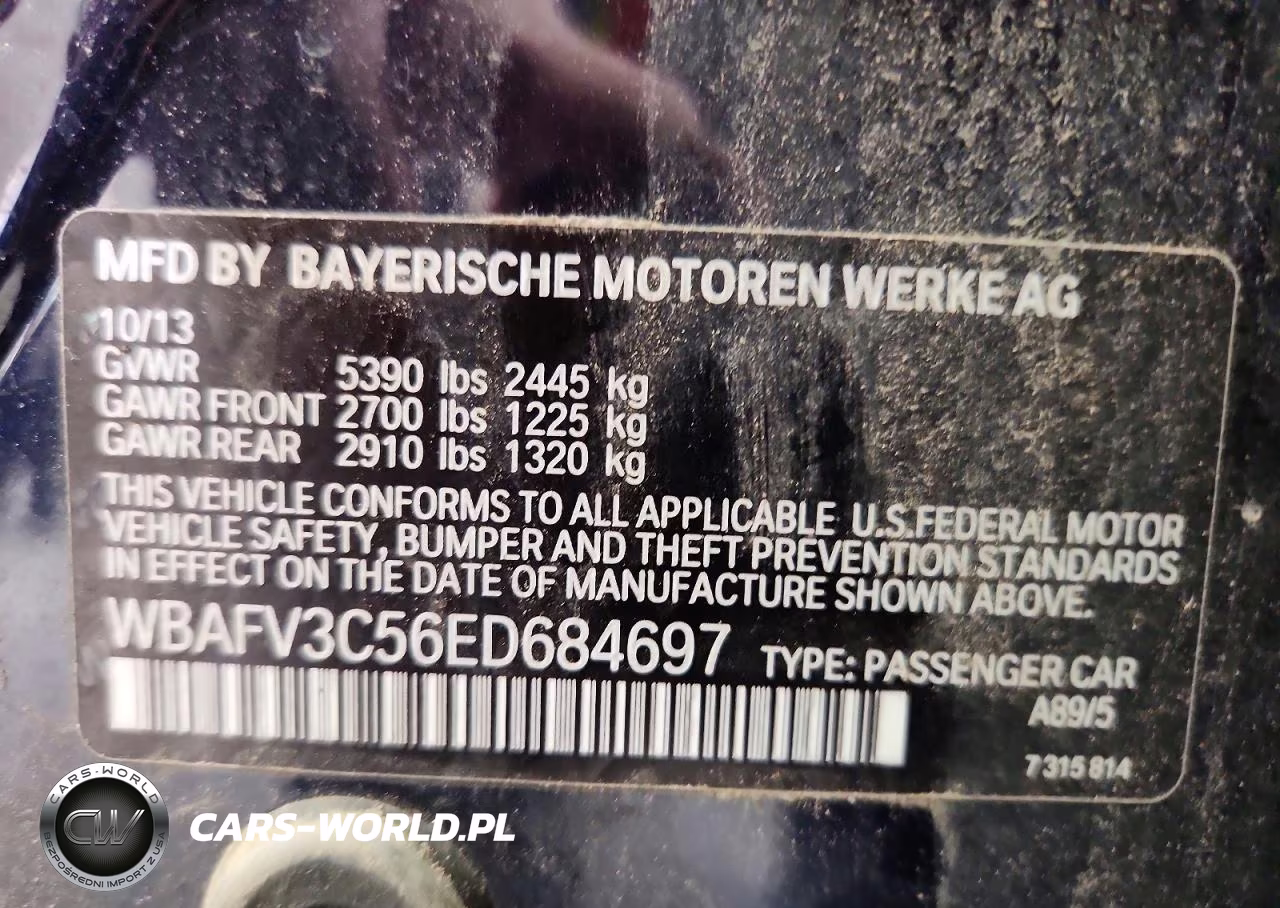 2014 BMW 535 D xDrive VIN:WBAFV3C56ED684697 - 12