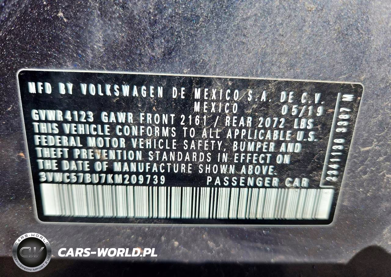 2019 Volkswagen Jetta S VIN:3VWC57BU7KM209739 - 12