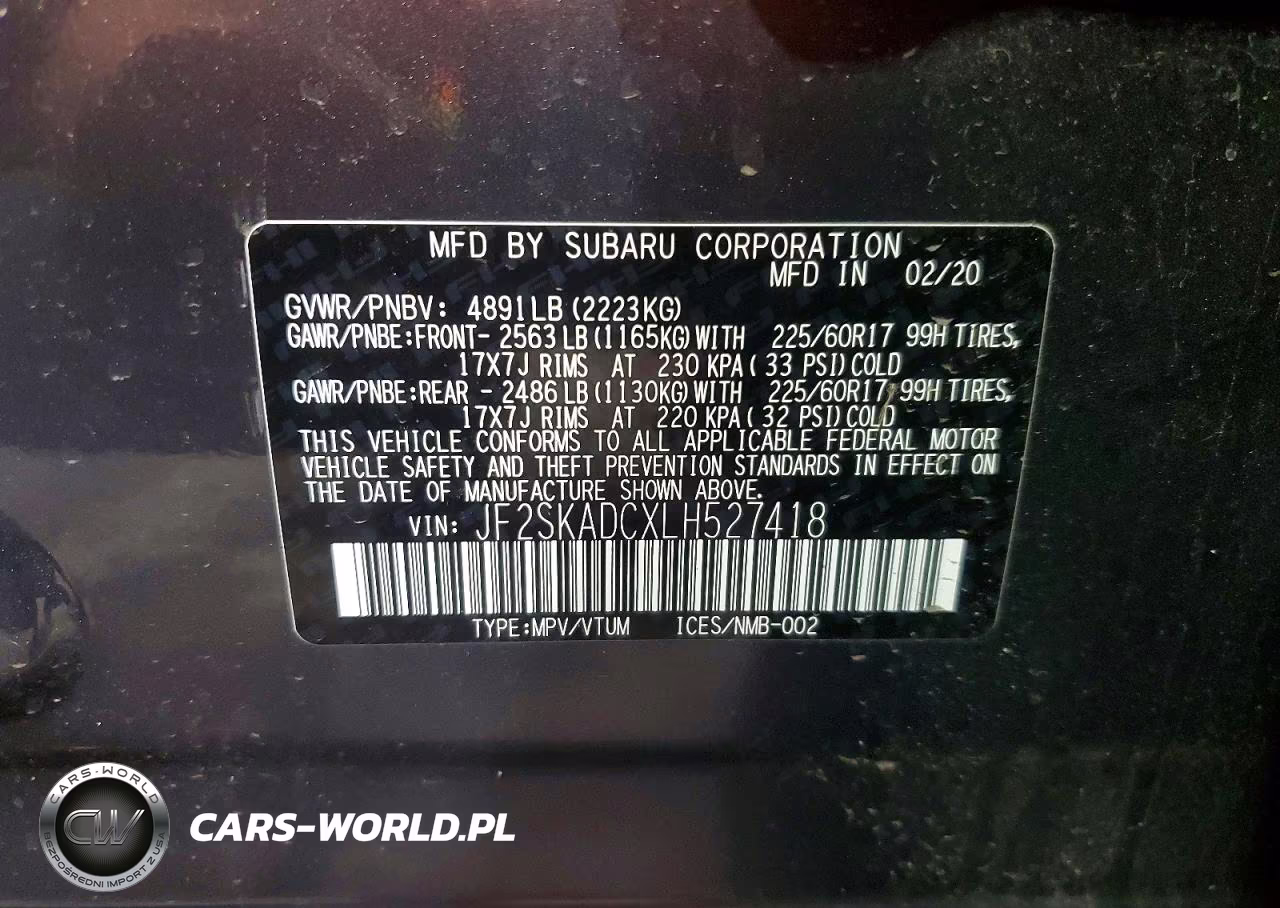 2020 Subaru Forester VIN:JF2SKADCXLH527418 - 13