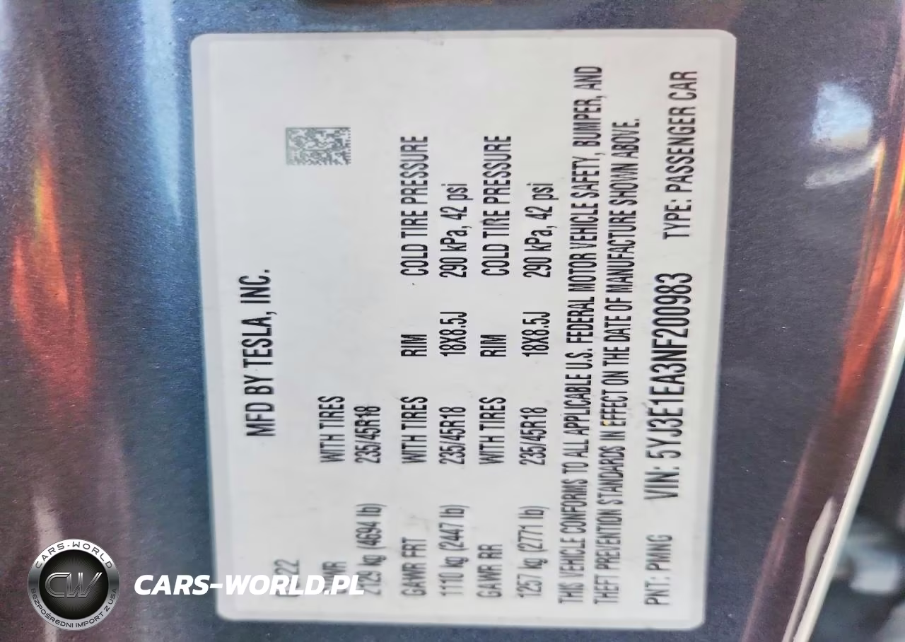 2022 Tesla Model 3 VIN:5YJ3E1EA3NF200983 - 12