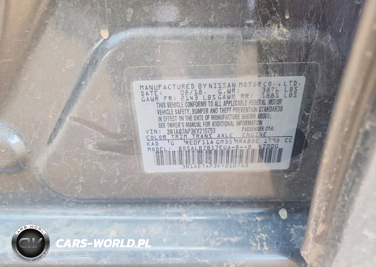 2019 Nissan Sentra S VIN:3N1AB7AP3KY210753 - 12