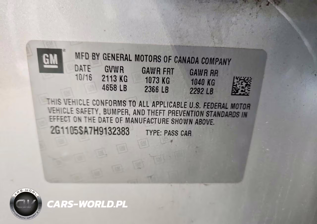 CHEVROLET IMPALA LT VIN:2G1105SA7H9132383 - 12