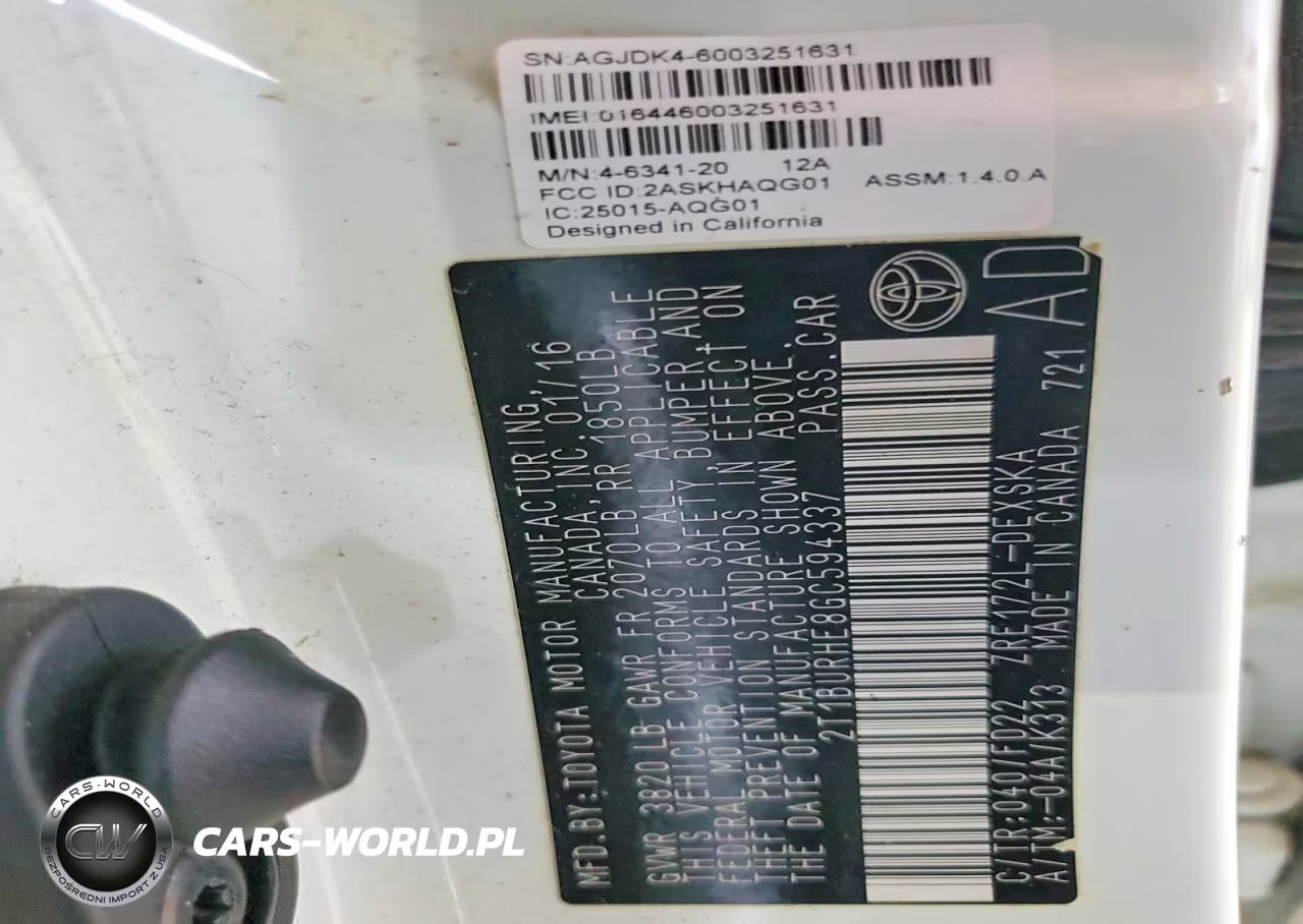 2016 Toyota Corolla S Plus VIN:2T1BURHE8GC594337 - 12