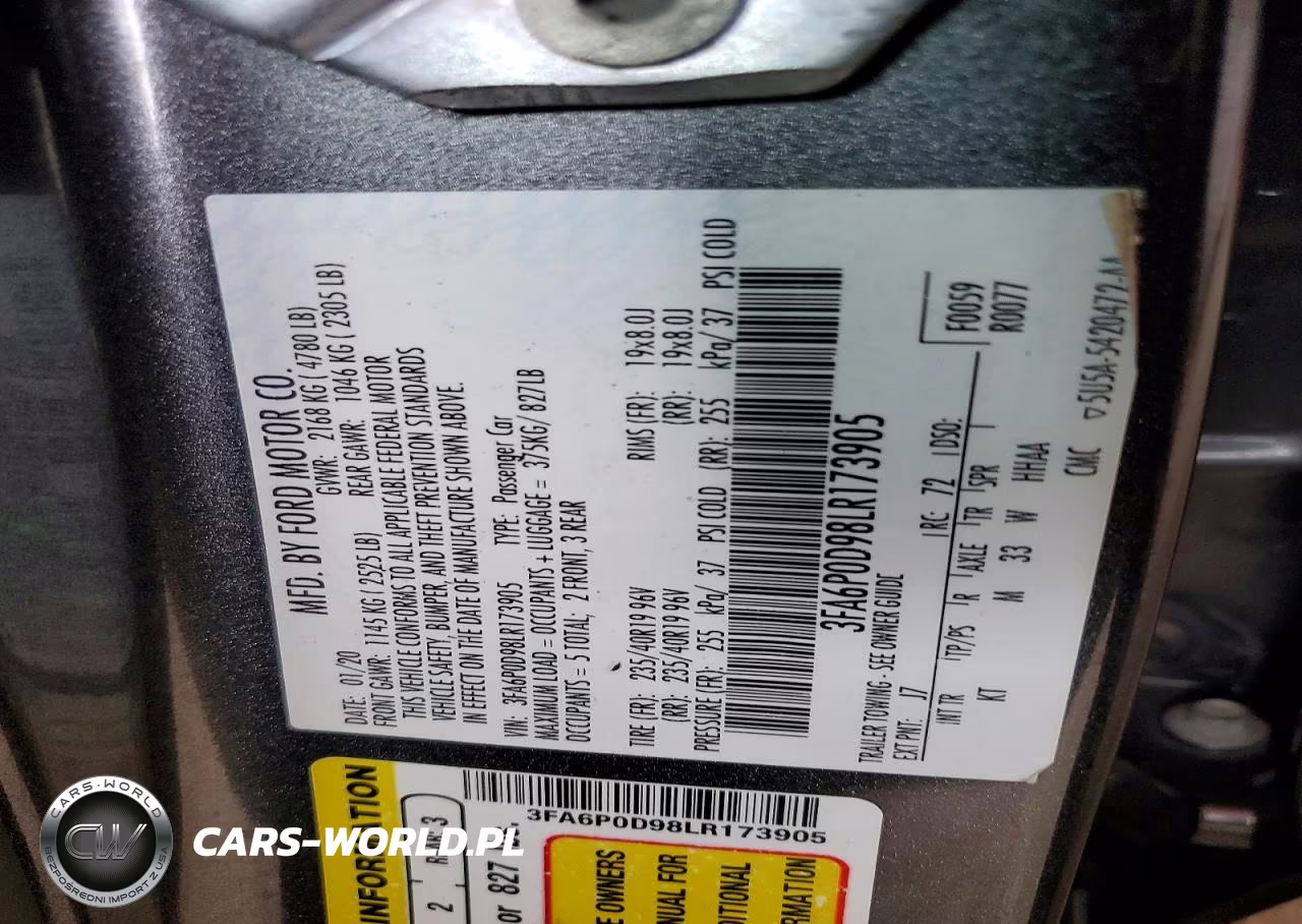 2020 Ford Fusion Titanium VIN:3FA6P0D98LR173905 - 12